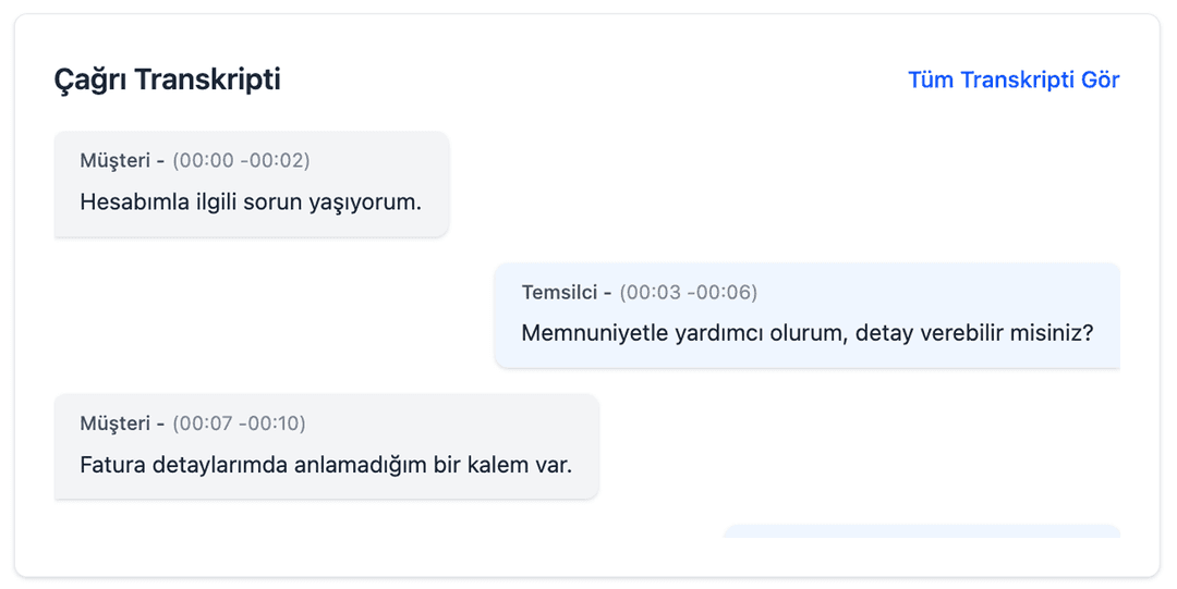 Çağrı Transkripti